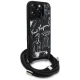 Karl Lagerfeld Crossbody Grained Pattern & Logo Case for iPhone 16 Pro Max - Black