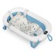 Ricokids RK-287 Foldable Baby Bath with Thermometer and Cushion, White/Blue