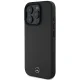 Mercedes Textured And Plain Leather MagSafe Case for iPhone 16 Pro, Black