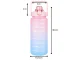 Motivational Water Bottle with Straw 2000 ml, Pink-Blue