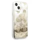 Guess iPhone 13 mini Case Peony Liquid Glitter, Gold