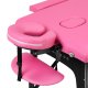 Balance Folding Massage Table, 2 Segments, Wooden Frame, Pink/Black