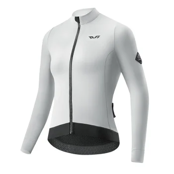 Rockbros YDWT006 TVI Women's Cycling Jersey Insulated Autumn/Winter S - White and Gray