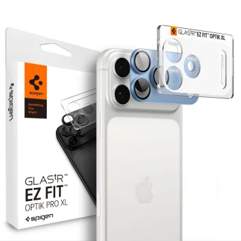 Spigen Optik Pro XL Glas.tR EZ Fit Tempered Glass Camera Screen Protector for iPhone 18 Pro, Light Blue