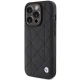 BMW Leather Quilted Case for iPhone 15 Pro Max 6.7\" - Black