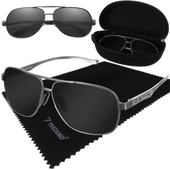 Trizand Polarized Sunglasses with UV 400 Filter (Black/Silver)