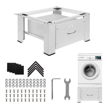 Maclean MC-117 W Washing Machine / Dryer Stand with Drawer, 150kg, White
