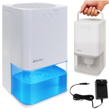 Ruhhy 26495 Air Dehumidifier with LED Light and Timer, White