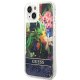 Guess Flower Liquid Glitter Case for iPhone 14 Plus, Blue