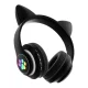 Telcon Kids Wireless Headphones with LED Cat Ears, Black