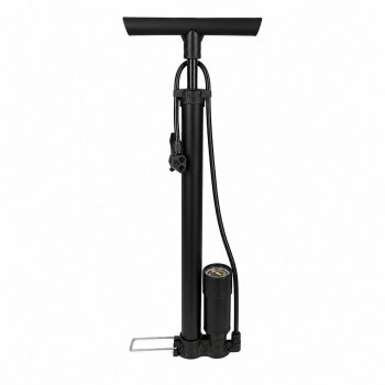 Bicycle Floor Pump with Pressure Gauge, Black