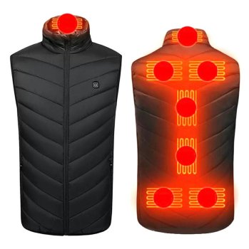 Heated vest with USB, 3 heating levels, size L, black