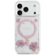 Guess Resin Flowers Glitter MagSafe Case for iPhone 17 Pro, Pink