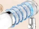 Shower Head with Turbine and Replaceable Filter, Silver/Blue