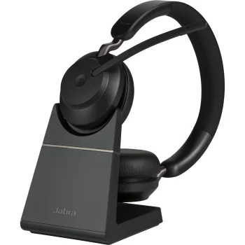 Jabra Evolve2 65 MS Stereo USB-A Wireless Headset with Charging Stand, Black