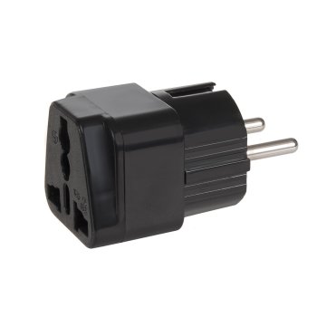 Maclean MCE155 Universal Power Adapter UK/US to EU, Black