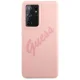 Guess Galaxy S21 Ultra Case Silicone Vintage Script, Pink
