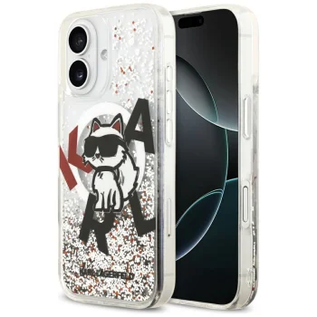 Karl Lagerfeld Liquid Glitter Choupette MagSafe Case for iPhone 17 Clear