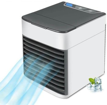 Portable USB Personal Air Cooler Fan, White and Grey