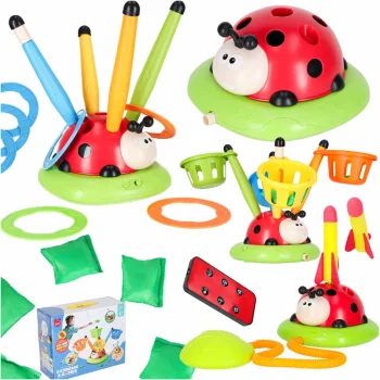 Interactive 4-in-1 Kids Game Ladybug with Jumping and Throwing