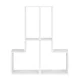 ModernHome Modular Geometric Bookshelf with 4 Shelves, White