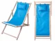 Folding Wooden Beach and Garden Deck Chair with Pillow, Blue