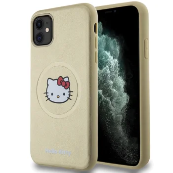 Hello Kitty iPhone 11 / XR Case Leather Kitty Head MagSafe, Gold