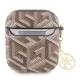 Guess AirPods 1 / 2 Case Gcube Classic Gold Logo W/Charm, Brown