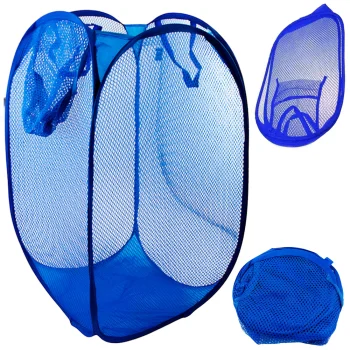 Foldable Laundry and Toy Basket, 40L, Blue