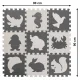 Kids Foam Puzzle Play Mat 85 x 85 cm, 9 Pieces, Grey