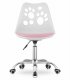 Ergonomic Swivel Office Chair PRINT with Adjustable Height, White and Pink
