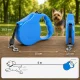 Retractable Tape Dog Leash with Lock, 5m, up to 15kg, Blue