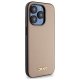 DKNY Grained Metal Logo MagSafe Case for iPhone 15 Pro, Beige