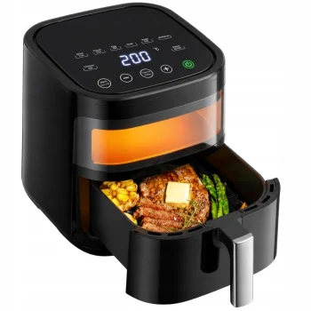 Air Fryer 1200W 4L with Touch Panel and 8 Programs, Black