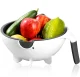 Multifunctional Vegetable Slicer with Bowl and Strainer AG693, White/Black
