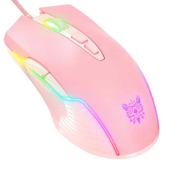 Onikuma CW905 Wired Gaming Mouse, Pink