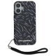 Чехол Karl Lagerfeld для iPhone 16 Zebra With Cord, фиолетовый