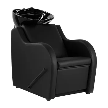 Hairdressing Wash Unit Gabbiano Carmen with Adjustable Footrest Black