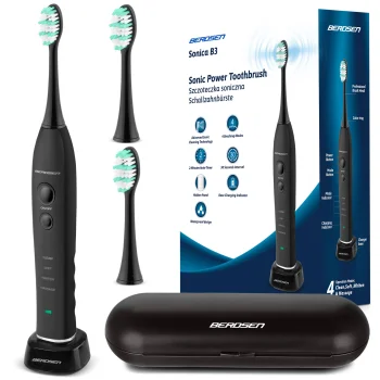 Berdsen Sonica B3 Sonic Toothbrush Set with Case, Black