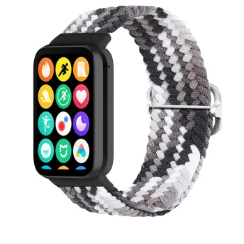 Telcon Braided Strap for Xiaomi Mi Band 8 Pro, Black and White