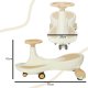 Kids Gravity Car with Glowing LED Wheels and Music, Beige