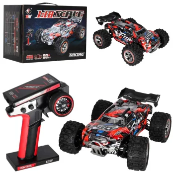 RC Car WLToys 184008 1:18 4WD Brushless LED RTR 60 km/h, Black/Red