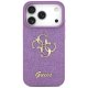 Guess Fixed Glitter Big 4G Phone Case Cover iPhone 17 Pro - purple