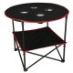 Folding Camping Table with Cup Holders and Carry Bag 72x72 cm, Black/Red