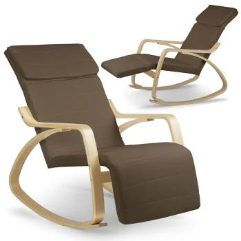 Sofotel Suzi Rocking Lounge Chair with Adjustable Footrest, Brown