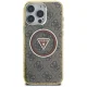 Guess iPhone 16 Pro Max Case IML Metal Glitter 4G Circle Triangle MagSafe, Brown