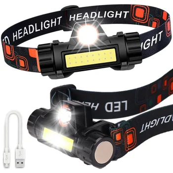 COB 4-in-1 Rechargeable Headlamp with Magnet, Black