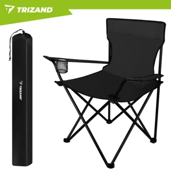 Trizand Folding Fishing Chair with Bag, Black