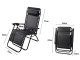 Garden Beach Deck Chair Folding Sunbed with Cup Holder, Black