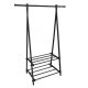 Freestanding Clothes Rack with 2 Shelves, Black